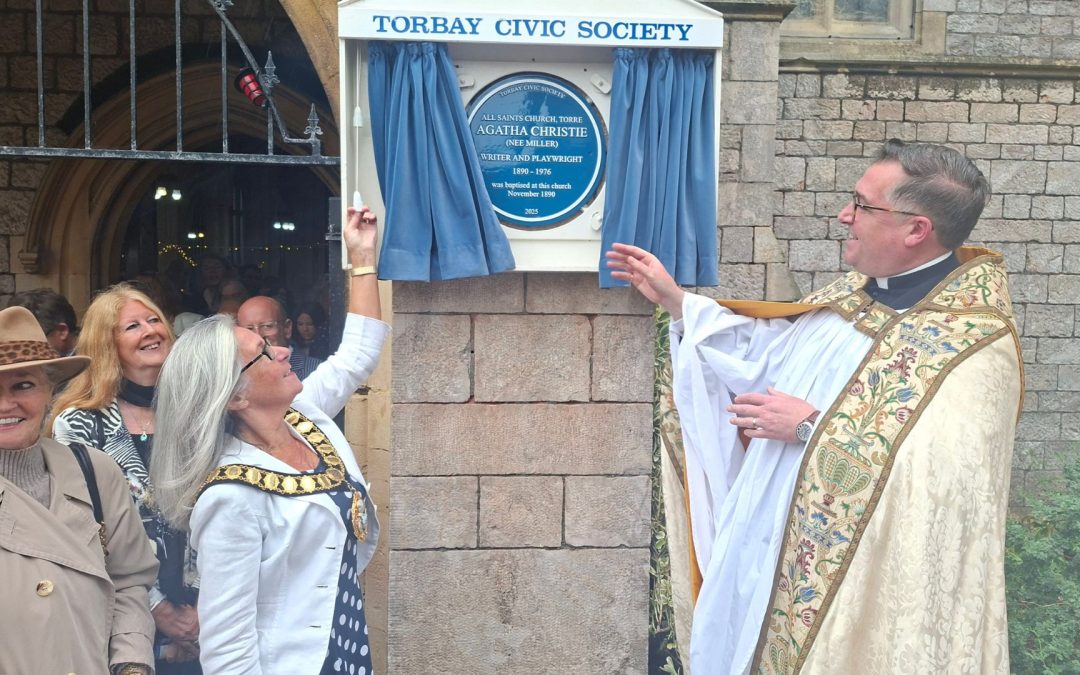 Blue Plaque Celebrating Agatha Christie Unveiled at Her Childhood Church in Torquay