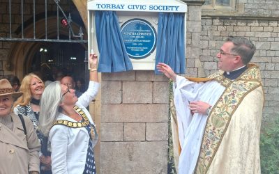 Blue Plaque Celebrating Agatha Christie Unveiled at Her Childhood Church in Torquay